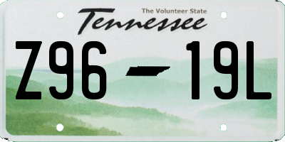 TN license plate Z9619L