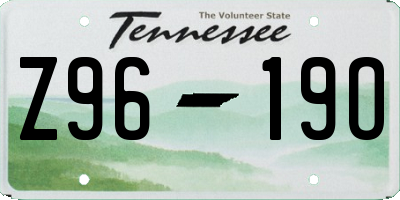 TN license plate Z9619O