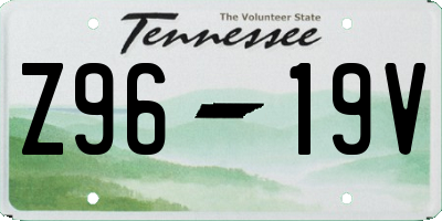 TN license plate Z9619V