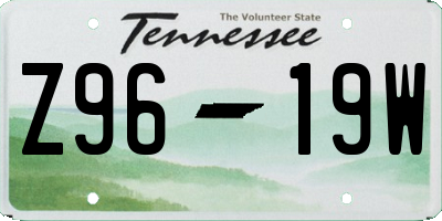 TN license plate Z9619W