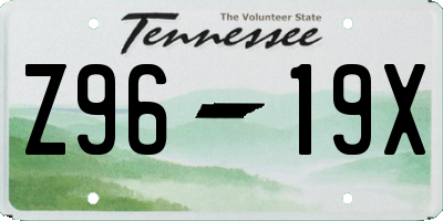 TN license plate Z9619X