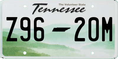 TN license plate Z9620M