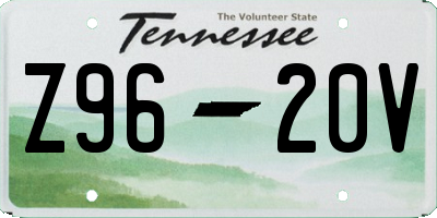 TN license plate Z9620V