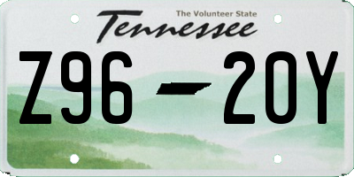 TN license plate Z9620Y