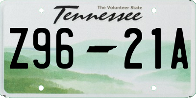 TN license plate Z9621A