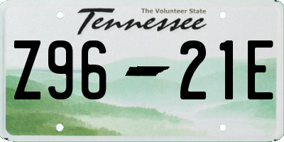 TN license plate Z9621E