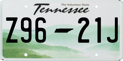 TN license plate Z9621J