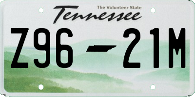 TN license plate Z9621M