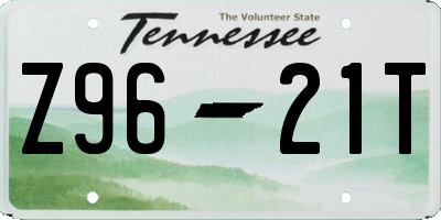 TN license plate Z9621T