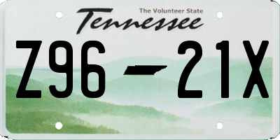 TN license plate Z9621X