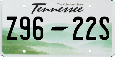 TN license plate Z9622S