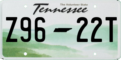 TN license plate Z9622T