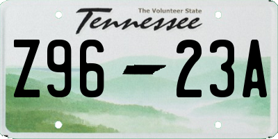 TN license plate Z9623A