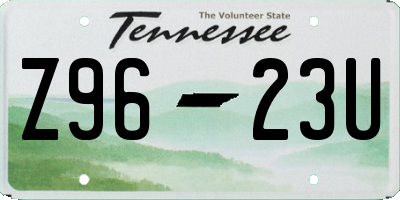 TN license plate Z9623U