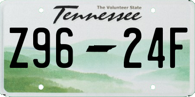 TN license plate Z9624F