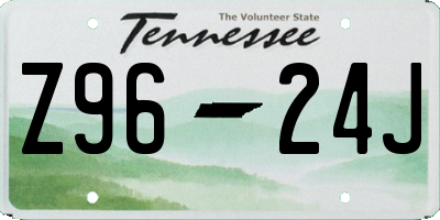 TN license plate Z9624J