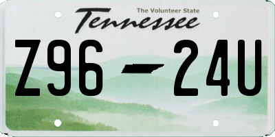 TN license plate Z9624U