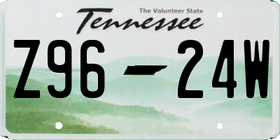 TN license plate Z9624W