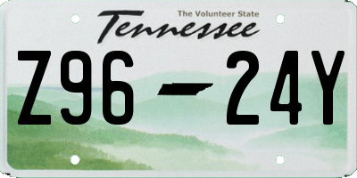 TN license plate Z9624Y