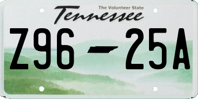 TN license plate Z9625A