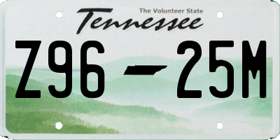 TN license plate Z9625M