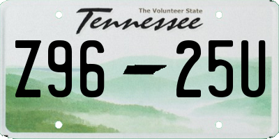 TN license plate Z9625U