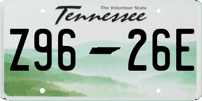 TN license plate Z9626E