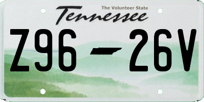 TN license plate Z9626V