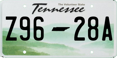 TN license plate Z9628A