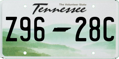 TN license plate Z9628C