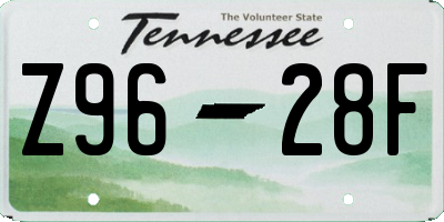 TN license plate Z9628F