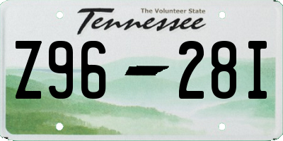 TN license plate Z9628I