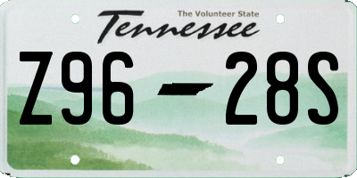 TN license plate Z9628S