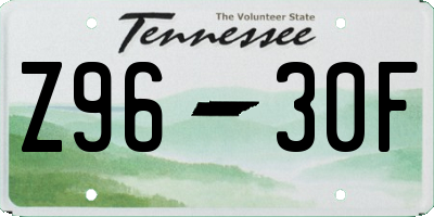 TN license plate Z9630F