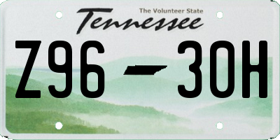 TN license plate Z9630H