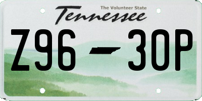 TN license plate Z9630P