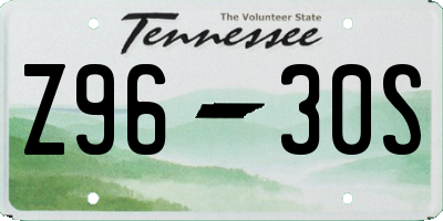 TN license plate Z9630S