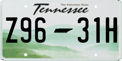 TN license plate Z9631H
