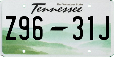 TN license plate Z9631J