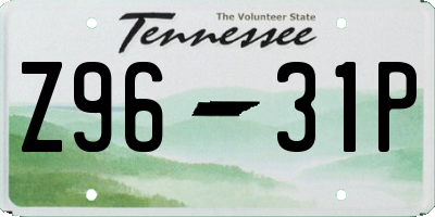 TN license plate Z9631P