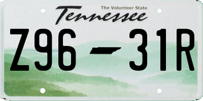 TN license plate Z9631R