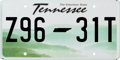 TN license plate Z9631T