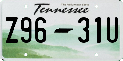 TN license plate Z9631U