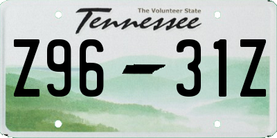 TN license plate Z9631Z