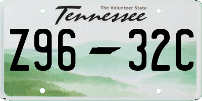 TN license plate Z9632C