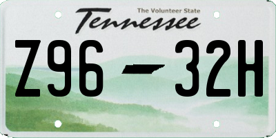 TN license plate Z9632H