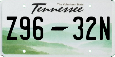 TN license plate Z9632N