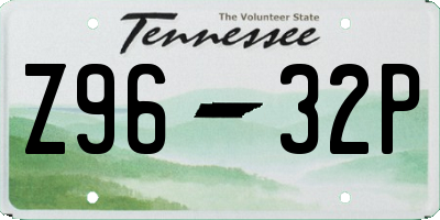 TN license plate Z9632P