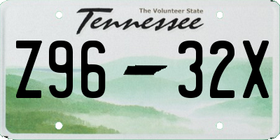 TN license plate Z9632X