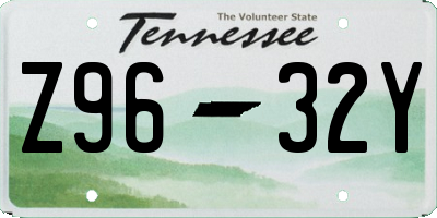 TN license plate Z9632Y